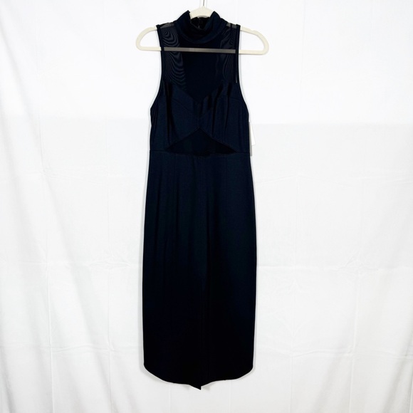 Maeve X Anthropologie Sheer Cutout Mesh Midi Dress Black Evening Event Party - Picture 2 of 12